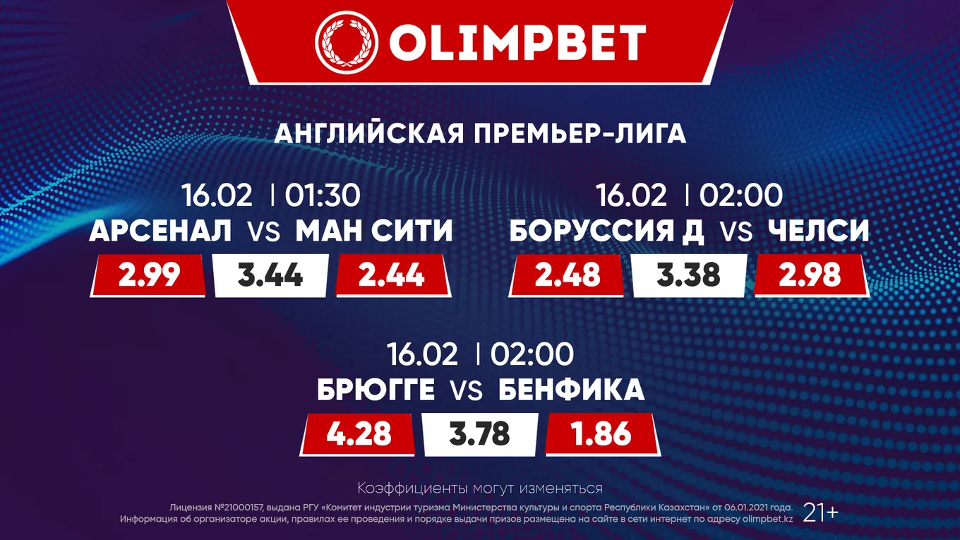Суперматч в Англии и две битвы в Лиге чемпионов: расклады Olimpbet на топовые встречи 15 февраля