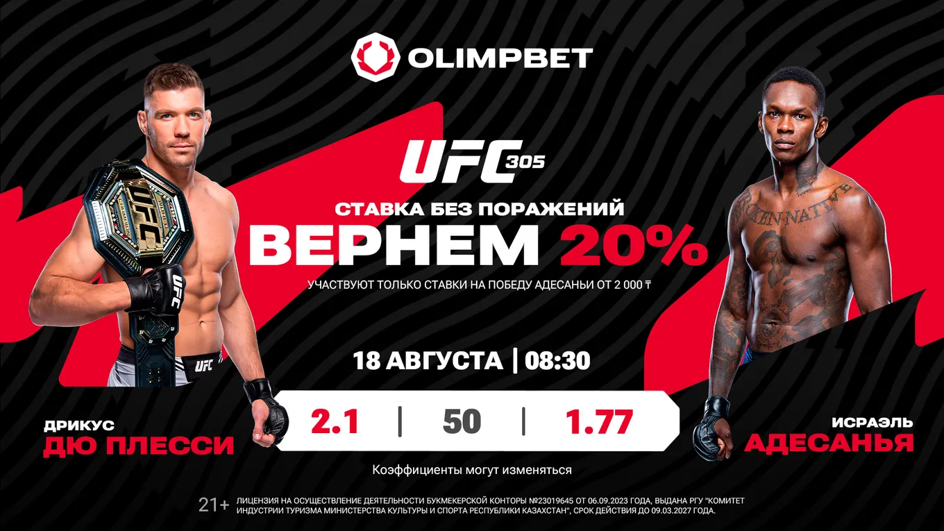 Да здравствует трехкратный! Кешбэк от Olimpbet на бой Адесаньи и Дю Плесси