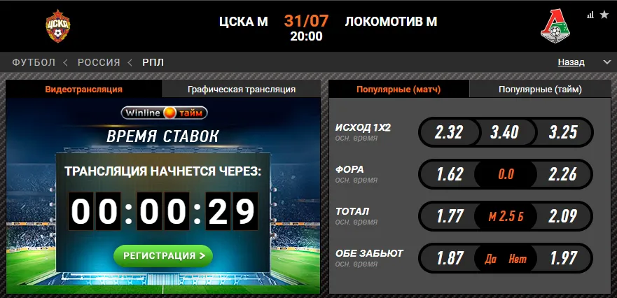 Винлайн ЦСКА – «Локомотив»