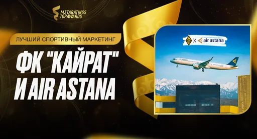 ФК «Кайрат» и Air Astana попали в номинацию «Лучший спортивный маркетинг» от Metaratings Top Awards