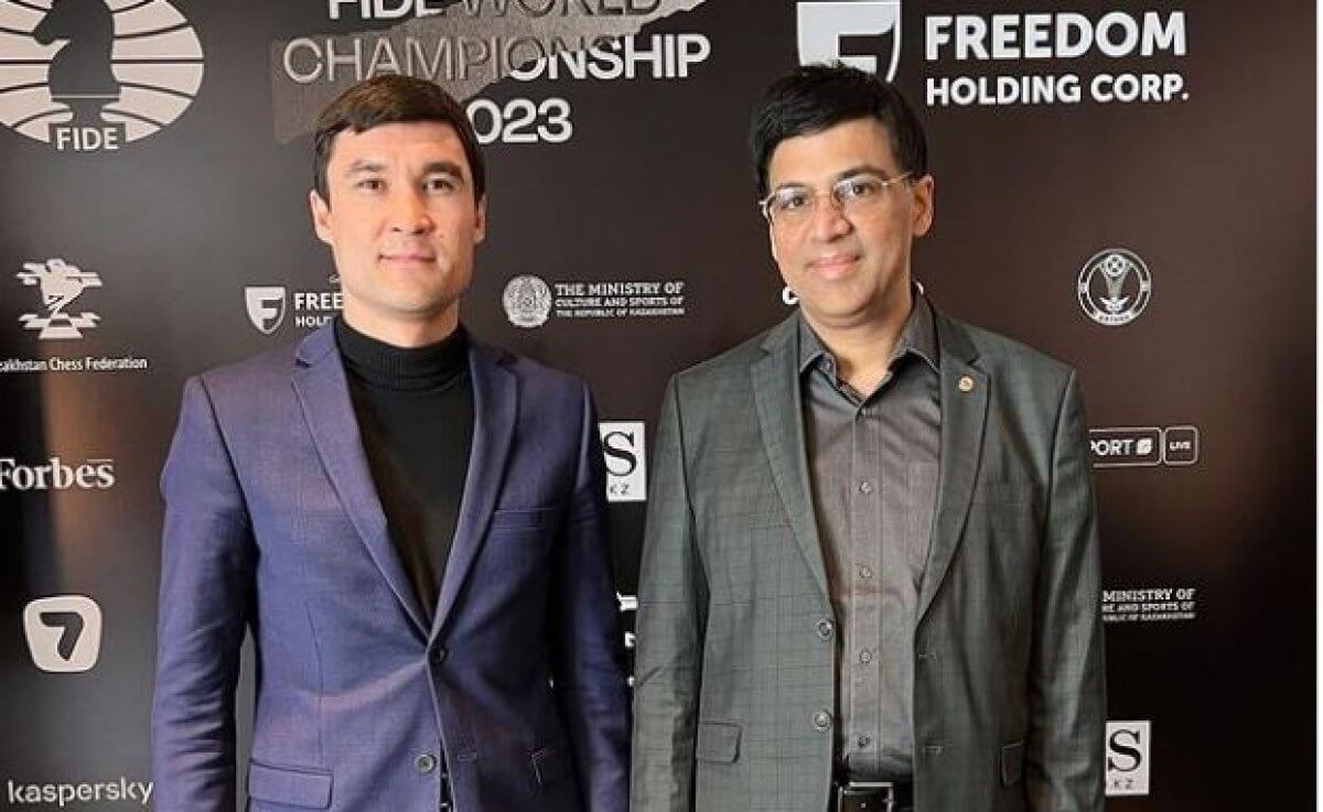 Олимпийский чемпион Сапиев сыграл шахматную партию с гроссмейстером Анандом