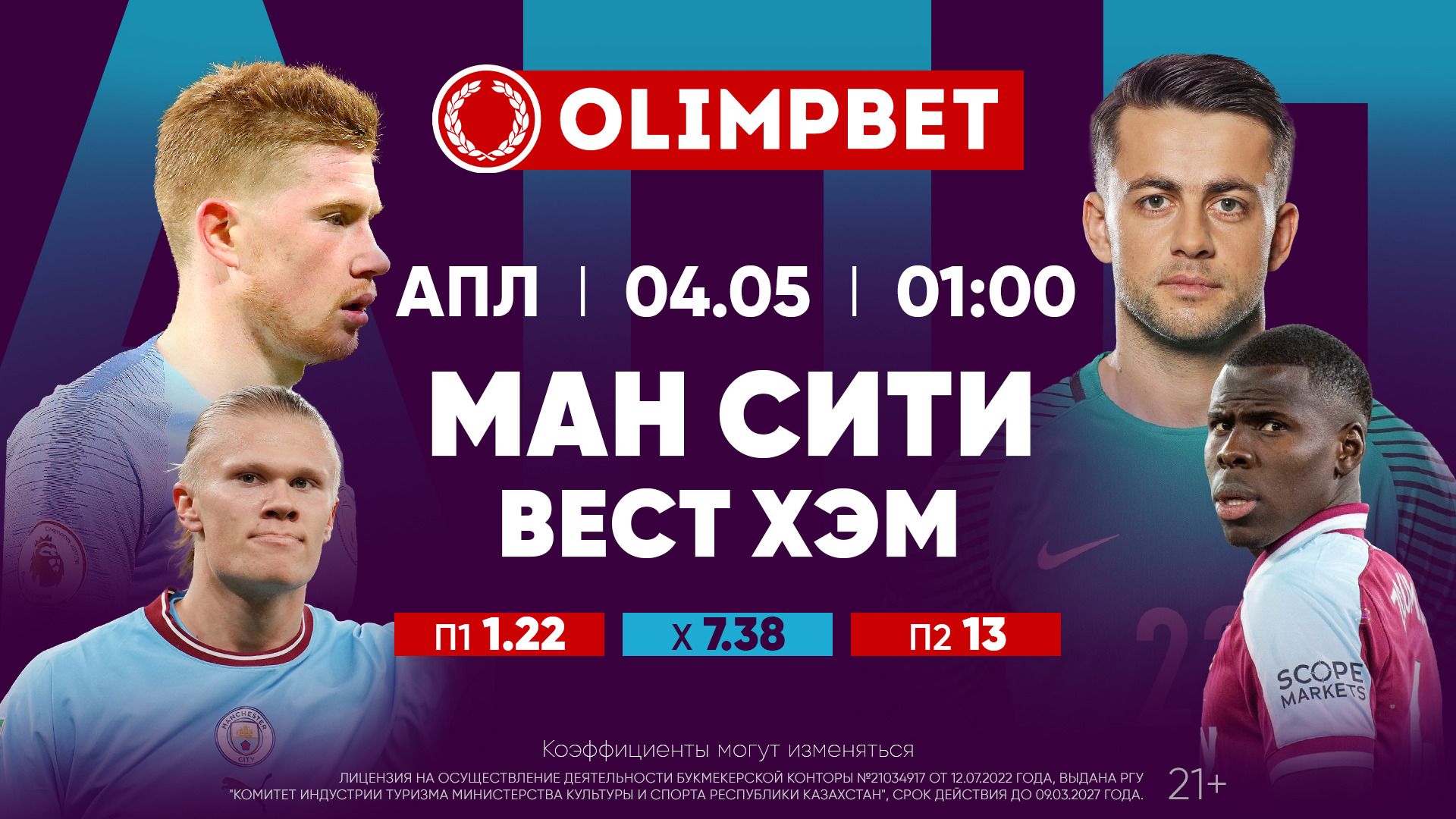 Манчестер Сити» – «Вест Хэм» и «Штутгарт» – «Айнтрахт»: расклады Olimpbet  на матчи 3 мая