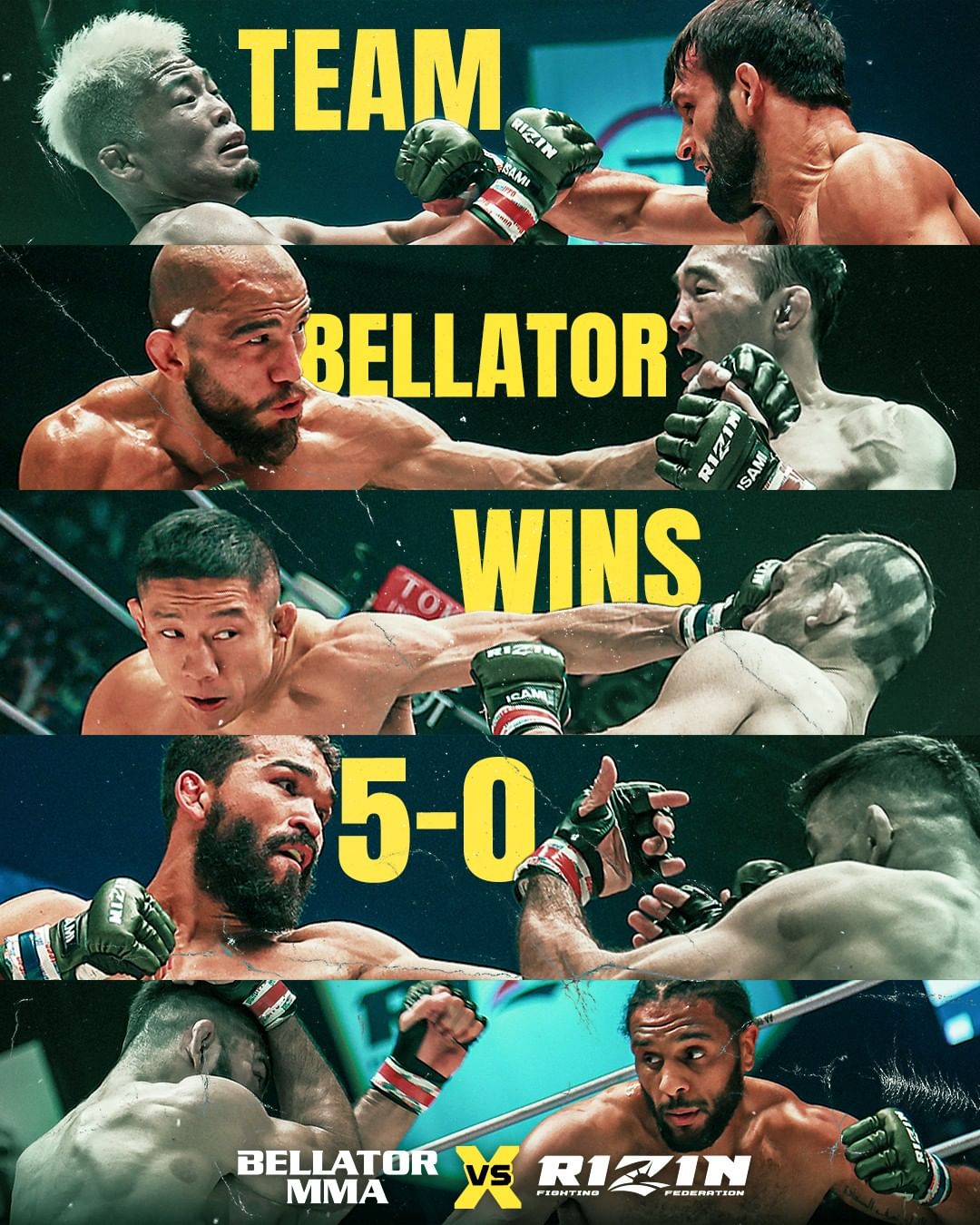 Bellator vs RIZIN 5-0