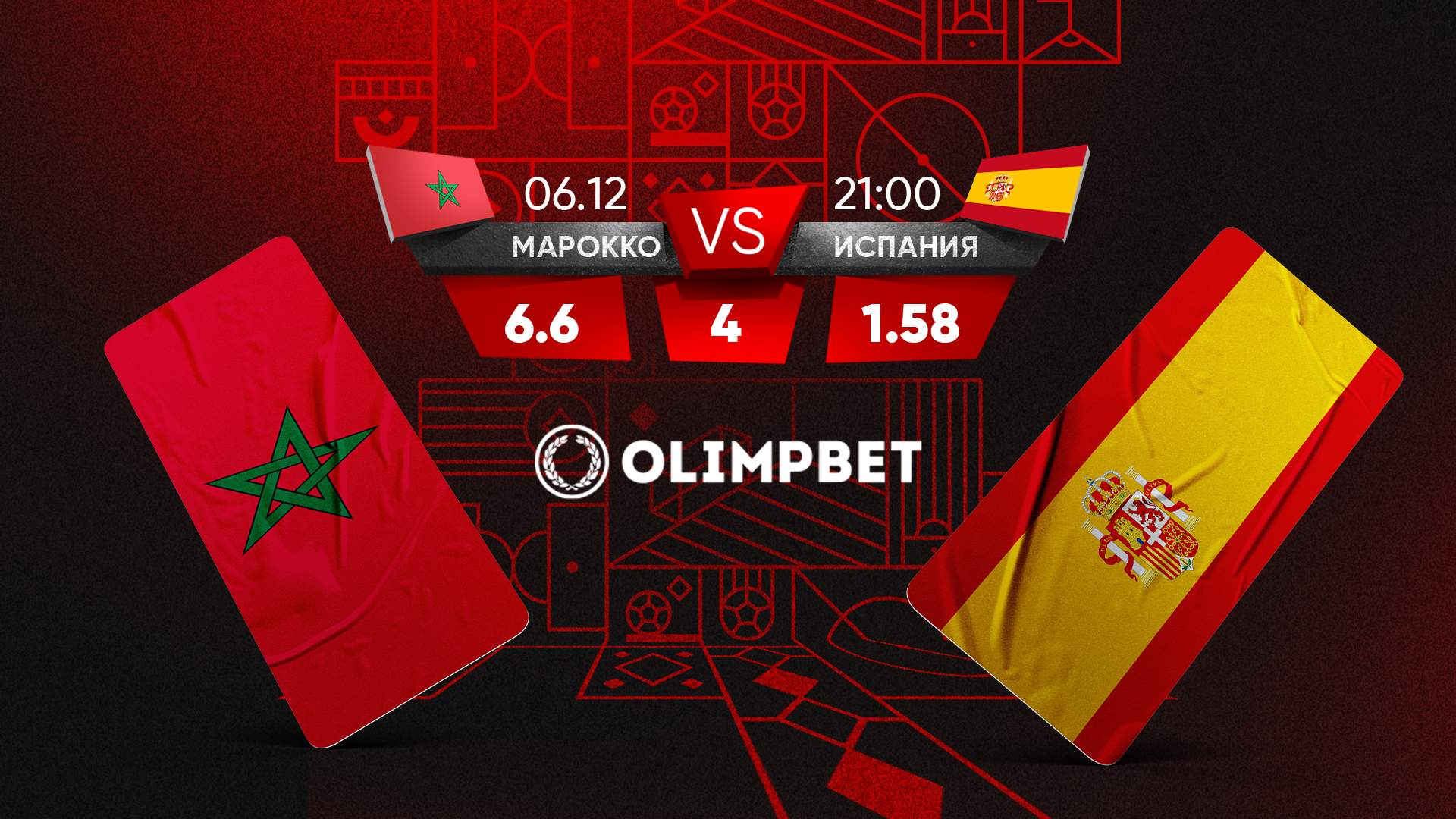 Ждать ли сенсаций в матчах Марокко – Испания и Португалия – Швейцария? Расклады от Olimpbet
